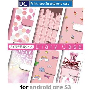 Android One S3 ケース 手帳型 スマホケース S3 ピンク 花柄 動物 s3 アンドロイド / dc-1006