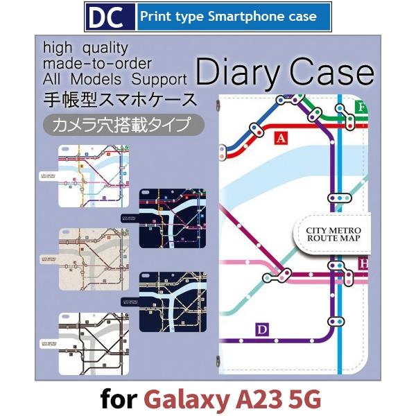 Galaxy A23 ケース 地下鉄 路線図 SC-56C ギャラクシーa23 スマホケース 手帳型...