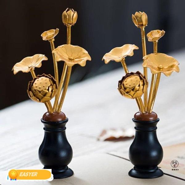 仏具 常花 仏花 左右一対 2個セット 金メッキ 花立 お仏壇用仏具 蓮花 はすはな お祭り 蓮華 ...