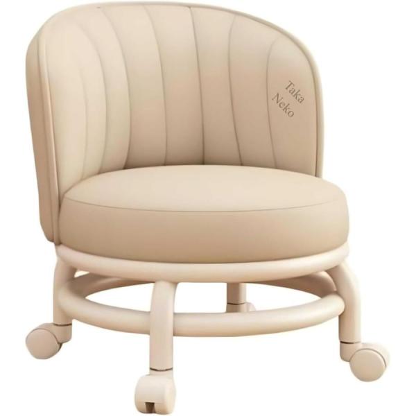 ロースツール 背もたれ オフィススツール 作業椅子 キャスター付き 低い 鉄フレーム 北欧 丸 人間...