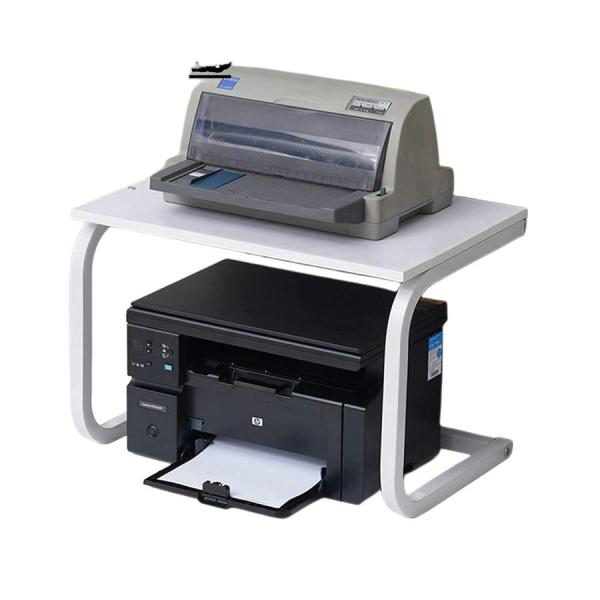 プリンターラック 木製 プリンター台 鉄骨 プリンタスタンド 多機能 大容量 机上＆机下台 電子レン...