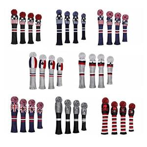 ゴルフカバー ヘッドカバー 最新デザイン4点セット ドライバーカバー ウッド用カバー 2点 ハイブリッド UT用カ