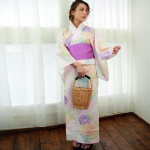 【浴衣豪華3点セット】浴衣+結び帯+下駄 パー...の詳細画像3