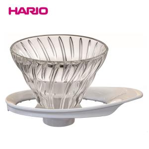 HARIO(ハリオ)V60 耐熱ガラス透過ドリッパー 1-2杯用 ホワイト VDGR-01-W｜pro-douguya