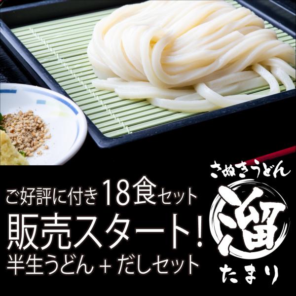 さぬきうどん「溜（たまり）」18人前 | 半生うどん 讃岐うどん だし つゆ付き 香川 半生 うどん...
