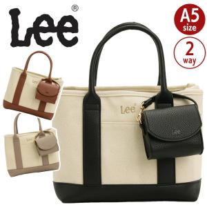 トートバッグ Lee リー 2way トート ショルダーバッグ S ポーチ付 肩掛け ななめ掛け レディース コットン 合皮 A5 おしゃれ ギフト 母の日 320-5040