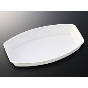 (1200枚) 鮮魚トレー 芝舟 101 白 中央化学 00000502