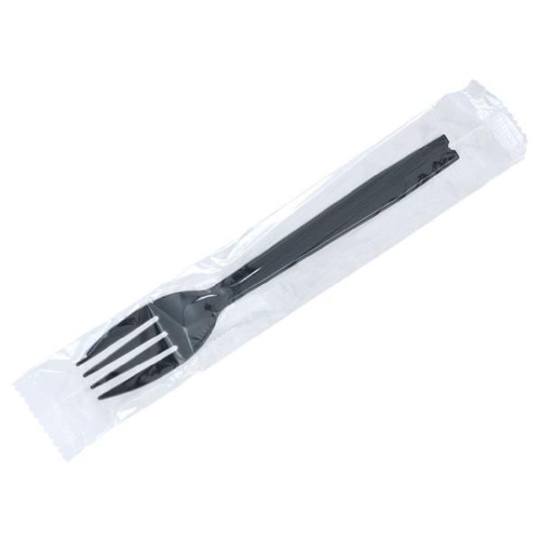 (2000点) 使い捨てフォーク CCフォーク ＃160 単袋 ブラック 大黒工業 00153176