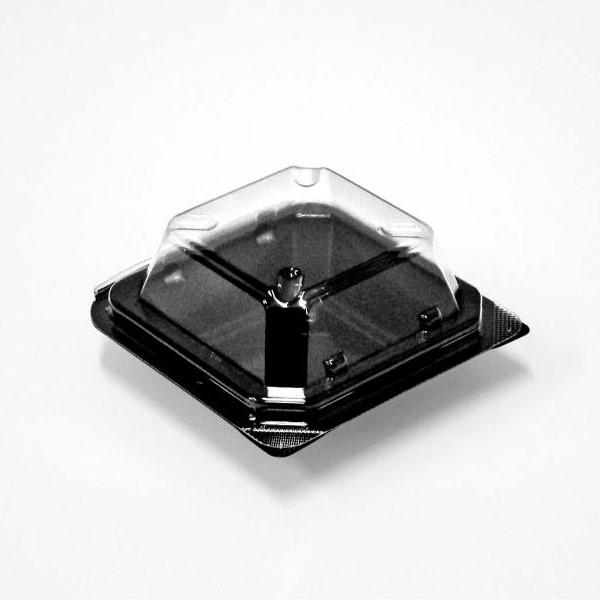 【2400点】和菓子容器 和菓子1個黒 デンカポリマー 00247752