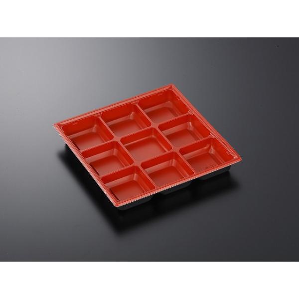 中央化学 弁当容器 CT千歳 K22G 赤-BK 身 50枚