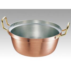 (1点) SA銅円付鍋 両手 錫引きあり54cm...の商品画像
