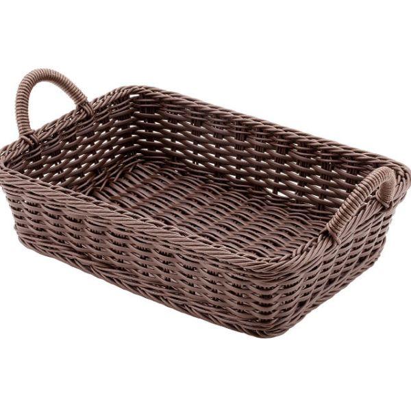 樹脂バスケット RE-3525-DBR角型バスケット 耳手付 35型 トーダイ1枚