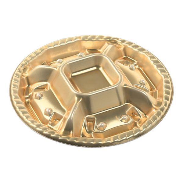 (300枚) オードブル容器 シェルトプラッター丸20浅 本体 金 エフピコ 00306120