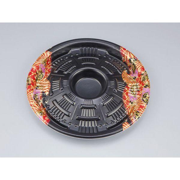 (30枚) オードブル容器 SF新プレート丸23きらび赤本体 シーピー化成 00310024