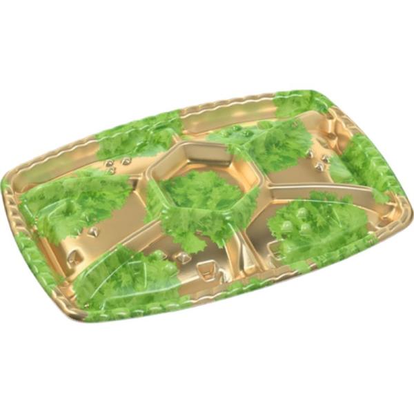 (150枚) オードブル容器 シェルト角39-28 本体 金リーフ エフピコ 00310595