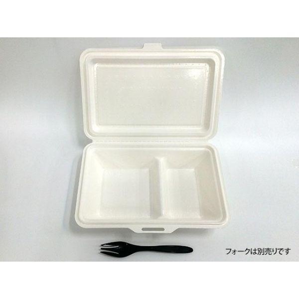 使い捨て食品容器 弁当容器（紙製） ケーピープラテック ランチボックス KM-54 ホワイト 25枚