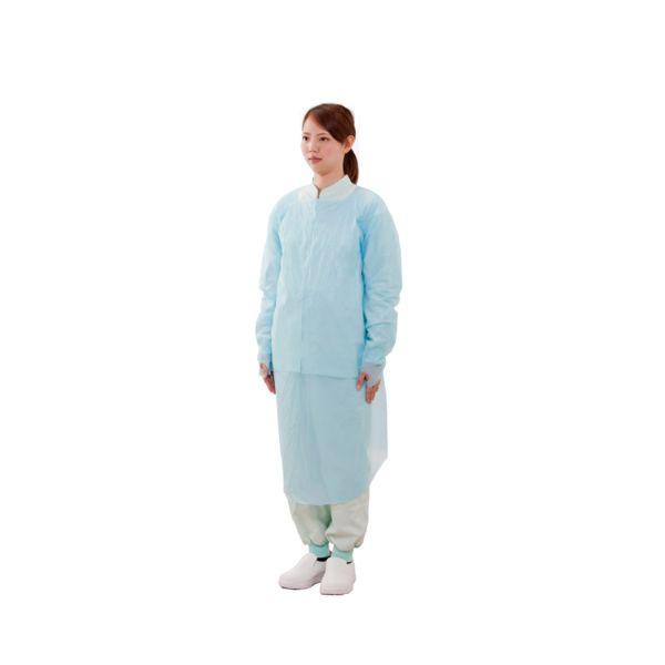 【20点】使い捨てエプロン 4443 ガードファインエプロン フィンガーフックタイプ ブルー 10枚...