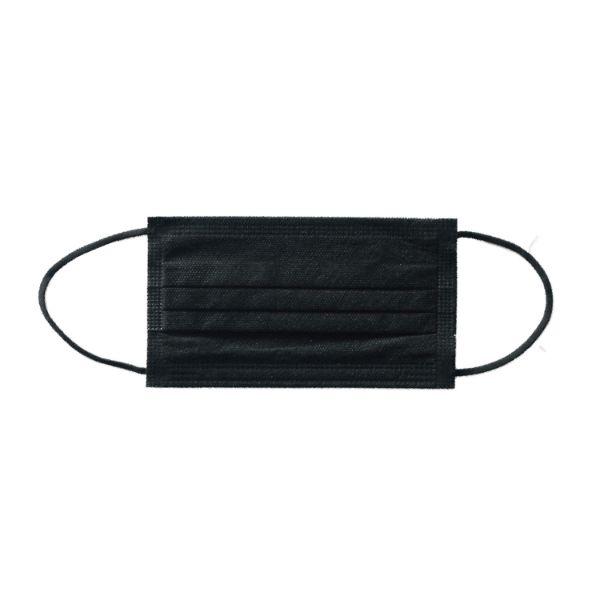 【40点】使い捨てマスク ＃7132 使いきり三層式マスク フリー ブラック 50枚入 川西工業 0...