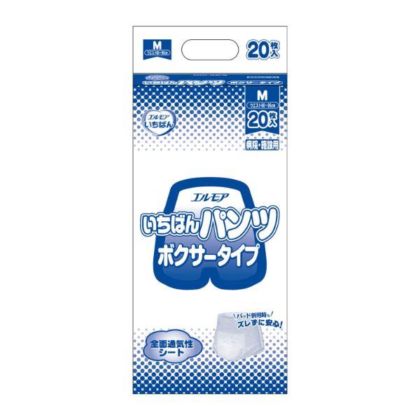 (4点) 【介護/医療】紙おむつ エルモアいちばん パンツ ボクサータイプ 病院・施設用 M 20枚...