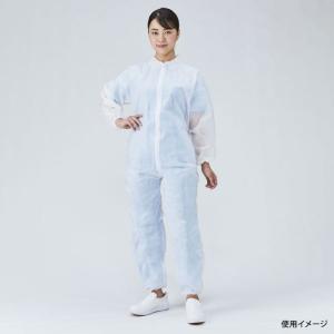 (50点) ディスポ白衣 ジャンプスーツ ホワイト L メディテックジャパン 00367595｜pro-ste