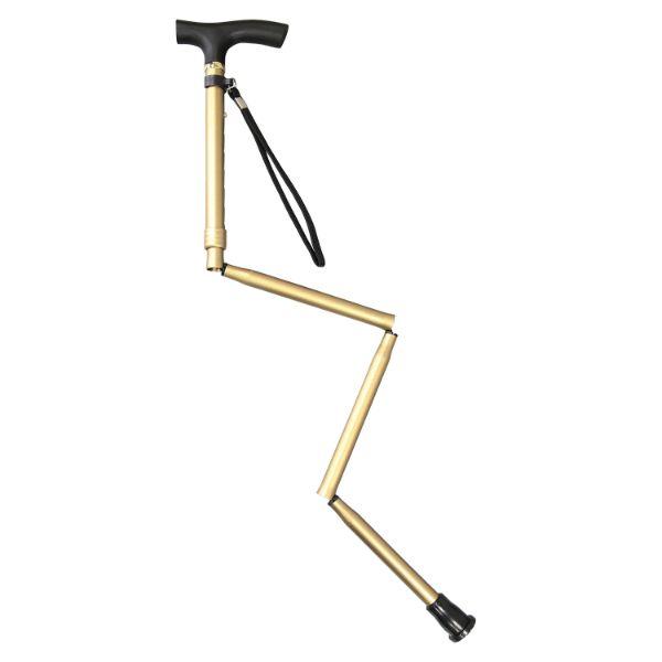 (50点) 【介護/医療】杖 すべりにくい杖 伸縮折りたたみ式 茶 オオサキメディカル 003725...