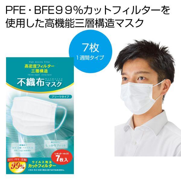 (240点) 使い捨てマスク 高密度フィルター 三層構造不織布マスク7枚入 2707981 0041...