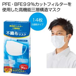 (144点) 使い捨てマスク 高密度フィルター 三層構造不織布マスク14枚入 2708001 00418063｜pro-ste