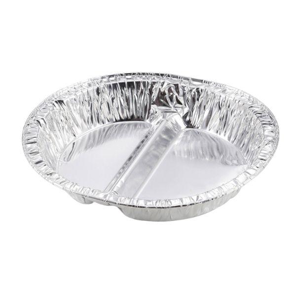 (120点) アウトドア用品 アルミバーベキュー 仕切付丸型プレート 4枚組 パール金属 00437...