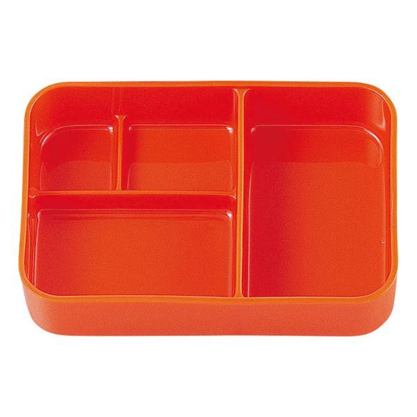 (100点) 食器 B-116Y 4仕切 [本体]オレンジ92 [蓋]オレンジ92・アニマルクラブA...