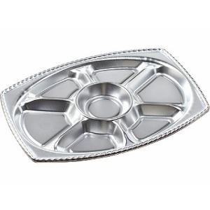 オードブル容器 エフピコ ティアラプラッター小判-40 本体 銀10枚