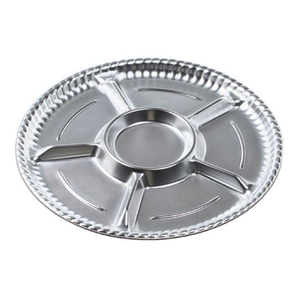 (100枚) オードブル容器 ティアラプラッター丸50 本体 銀 エフピコ 00500515