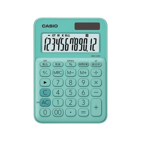 電卓 カシオ 電卓ミニ12桁 MW-C20C-GN-N カシオ 1点