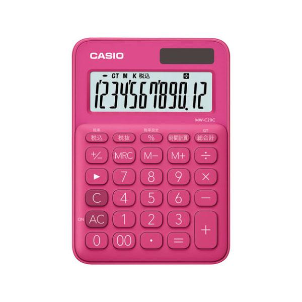 電卓 カシオ 電卓ミニ12桁 MW-C20C-RD-N カシオ 1点