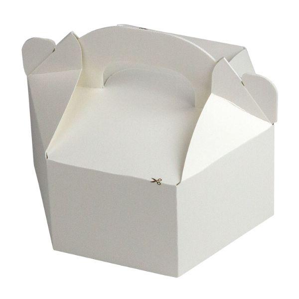 (100点) 紙手提箱 六角手提箱 FS 白 S ヤマニパッケージ 00682594