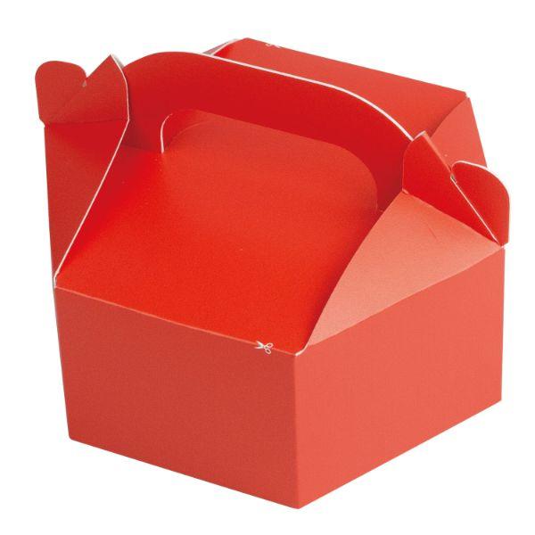 (100点) 紙手提箱 六角手提箱 FS 赤 M ヤマニパッケージ 00682595