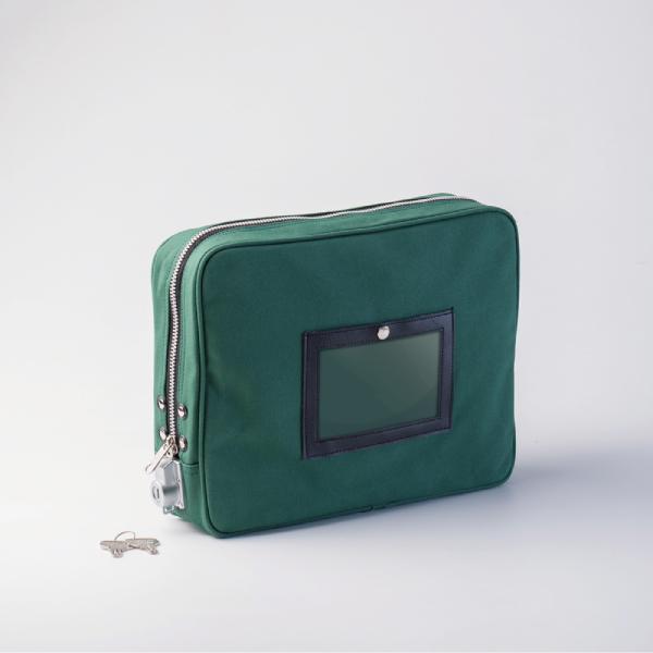 【1点】事務用品 鍵付きセキュリティポーチ A4用 グリーン ヒサゴ 00761375