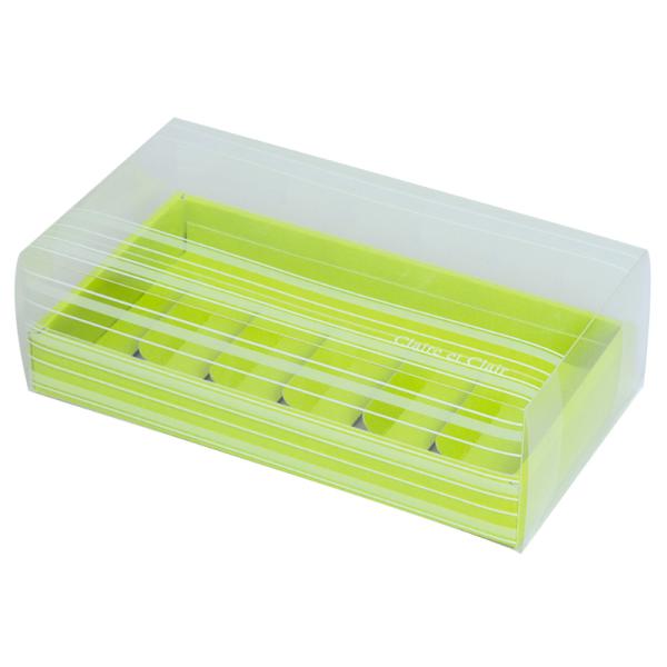 【100点】菓子容器 クレールBOX ワイド グリーン ヤマニパッケージ 00800563