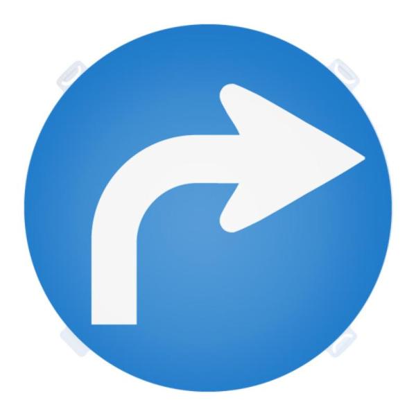 【1点】ロードサイン・安全標識 ロードポップ用 面板 R-80 右折マーク 友屋 00806247