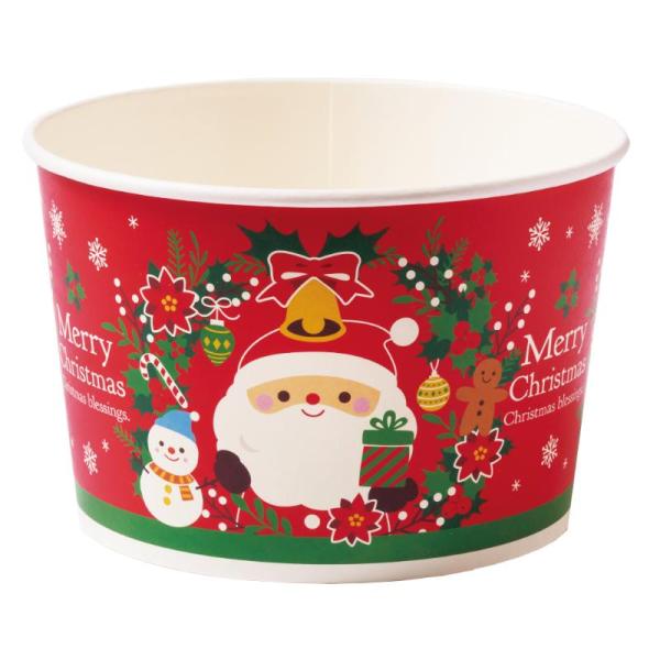 【300点】オードブル容器 XS808 ロールフリーカップリースサンタ 天満紙器 00817980