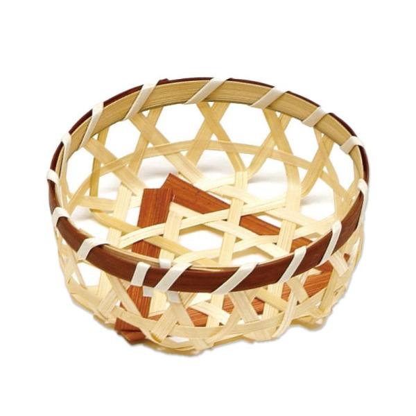 【50点】竹かご 茶渕六ツ目(ミニ) 萬洋 00820352