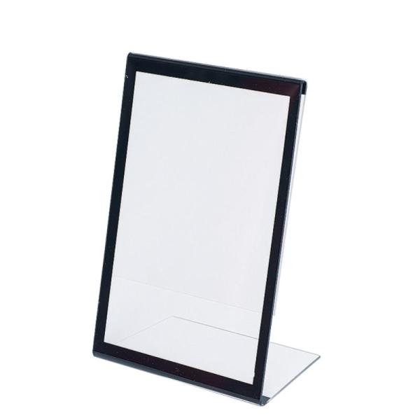 【1点】POPスタンド アクリルL型カード立 ブラックフレーム A5 友屋 00831409