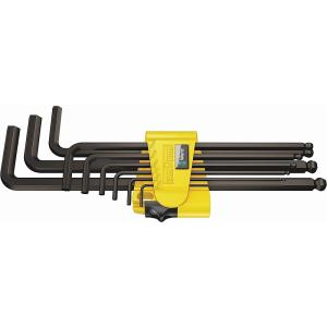 Wera Hex-Plusロングボールポイント六角棒レンチセット【9本組】ブラックレーザー仕上インチ...