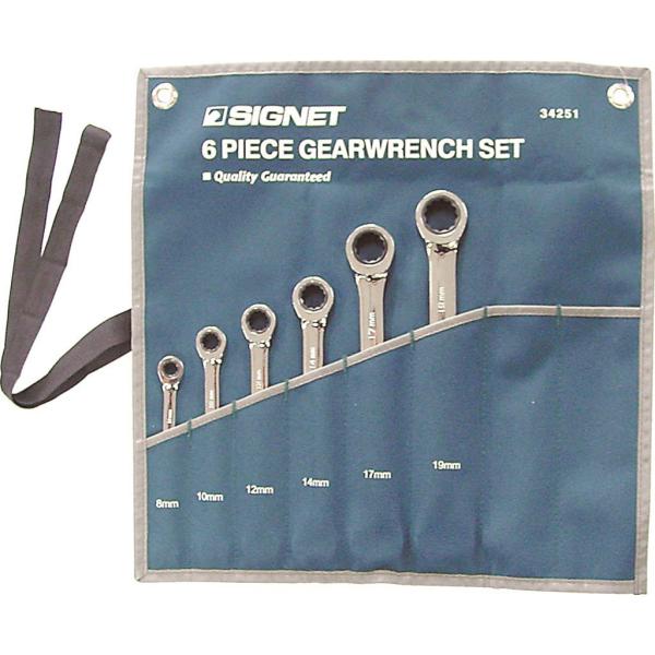シグネット（SIGNET）ギアレンチ・スパナセット6本・ポーチ入り〔34251〕