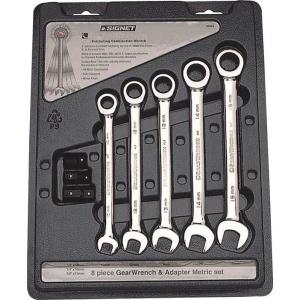 シグネット（SIGNET）ギアレンチ・スパナ&amp;アダプターセット5本組〔34269〕