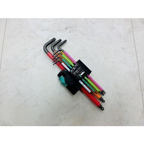 Wera Hex-Plusロングボールポイント六角棒レンチセット7本組 マルチカラー〔950/7 H...