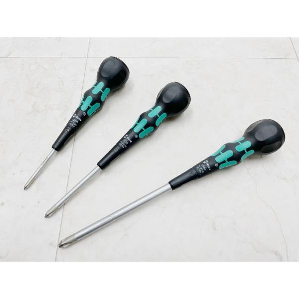 Wera ボールグリッププラスドライバー3本セット【先端レーザーチップ加工】1850PH/3S