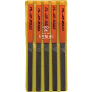 ツボサン　組ヤスリ　５本組　平　細目〔HI005-03〕HI00503