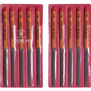 ツボサン　組ヤスリ　１０本組　平　荒目〔HI010-01〕HI01001