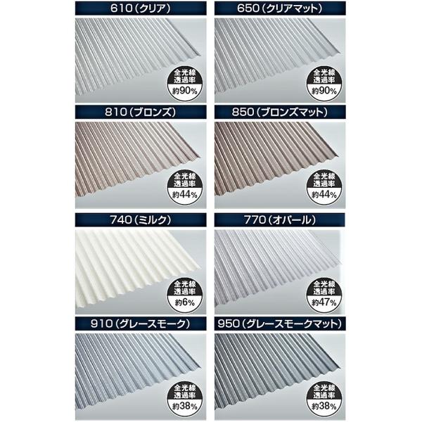 （企業・法人・工事店様用商品）ポリカ波板 7尺 10枚 2120mm×655mm タキロンシーアイ