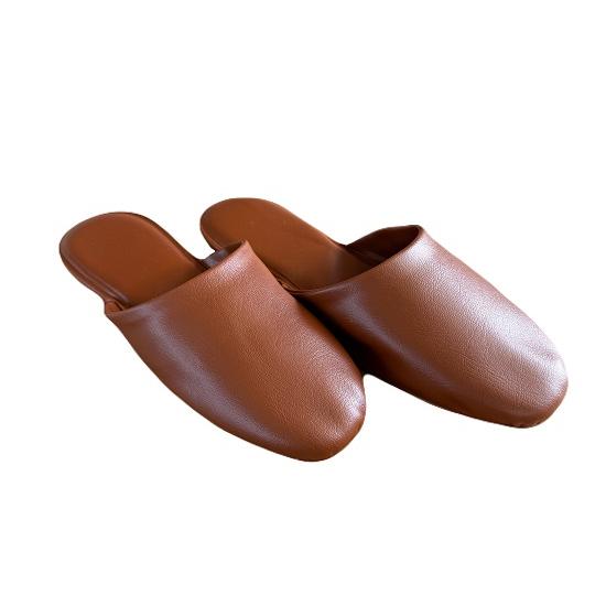 スリッパ 現場用スリッパ 茶色 PVC  1足 佐藤ケミカル